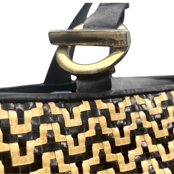 Vintage - Carolee Weave Leather Tote Handbag - Picture 4 of 14